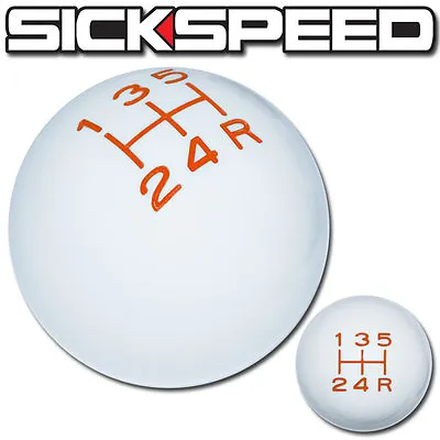 White/orange Vintage Shift Knob 5 Speed Short Throw Shifter Selector 12x1.5 S04 • $22.85