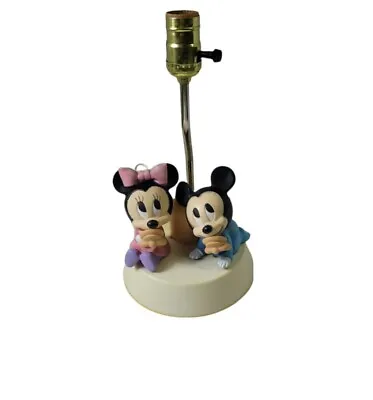 Vintage Disney Mickey And Minnie Mouse With Pacifiers Lamp With Night Light • $19.75