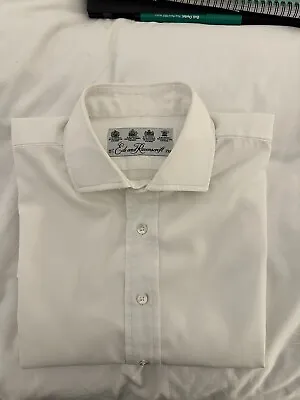 Ede And Ravenscroft - Two Fold White Cotton Shirt - 15.5” With French Cuffs. • £0.99