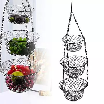 Three Tier Hanging Produce Storage Bin Storage Container 3 • $28.19