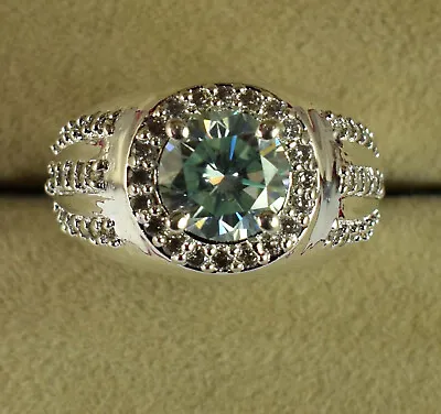 Engagement Gift 3.76 Ct Green Moissanite Diamond Men's Solitaire Ring • $48.99