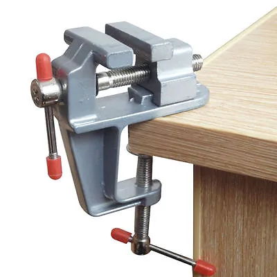Mini Table Bench Vise 3.5  Work Bench Clamp Swivel Vice Craft Repair OIM UZF Dz • £4.25