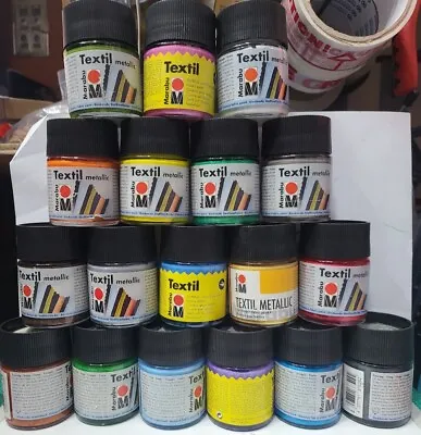 Marabu Textil(Fabric) Metallic Paint Assorted X18 50ml E Jar • £115