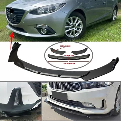 Add-on Universal Front Lip Splitter Spoiler Glossy Black Fit For Mazda Axela • $63.99