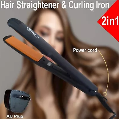 2 In 1 Hair Straightener Curler Dry Ceramic Curling Iron Ultra Smooth Hair Tool • $58.99