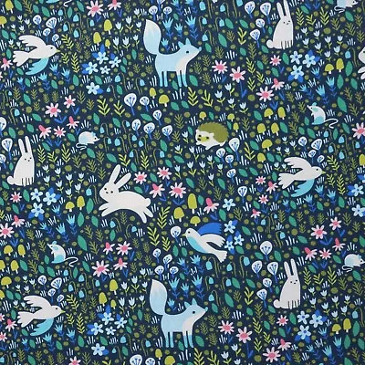 Meadow Social - Michael Miller 100% Cotton Fabric Forest Birds & Animals • £5.10