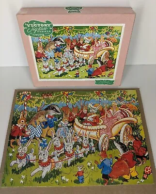 Vtg Wood Victory Jigsaw Puzzle~Rabbit Woodland Procession~England~Complete • $28.95
