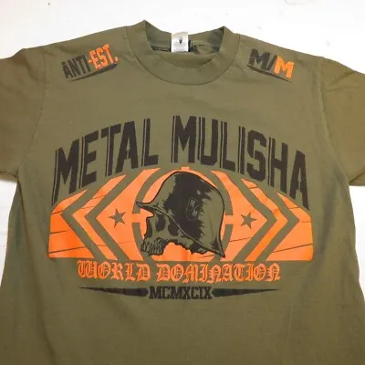 METAL MULISHA WORLD DOMINATION MOTORCYCLE BIKER TATTOO SKULL TEE T SHIRT Mens S  • $11