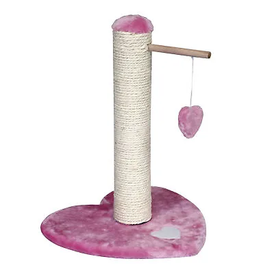 Pink Heart Shape Kitten Cat Scratching Post Sisal & Dangle Toy Scratcher 18  • £22.75