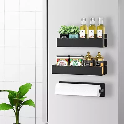 3 Pack Magnetic Spice Rack Organizer For Refrigerator Fridge Shelf For Kitch... • $30.05