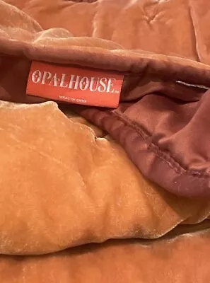 Crushed Velvet Opal House Queen / Full  Tufted Quilt Comforter Terra Cotta NWOT • $80