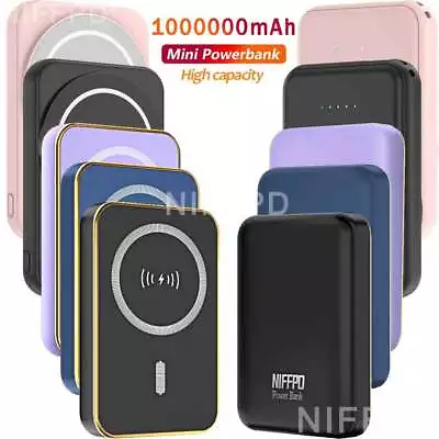 1000000mAh Magnetic Mini Power Bank Backup Fast Portable Charger Fr IPhone 15 14 • $15.91