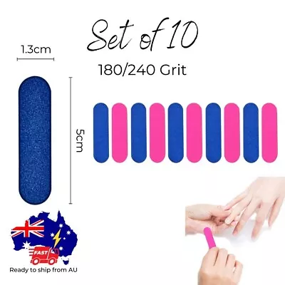 Mini Nail File 180/240 Grit Professional Manicure Tool Files Travel Size Tiny • $5.99