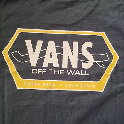 Vans Off The Wall T Shirt Mens Large Blue Classic Logo Graphic Short Sleeve • $14.49