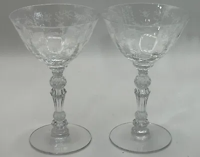 Fostoria Glass 2 Liquor Cocktail Glasses Chintz Stemware Vintage Barware • $21.95