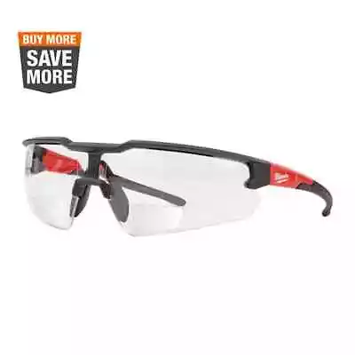 Clear +2.00 Bifocal Safety Glasses Magnified Anti-scratch Lenses | Milwaukee + • $15.30