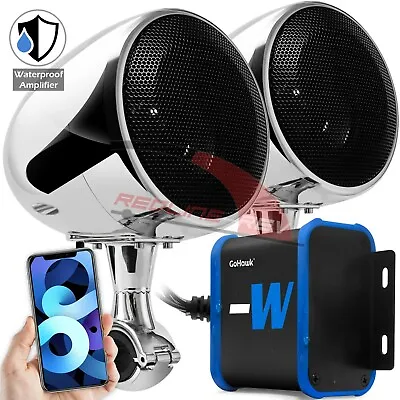 Bluetooth Waterproof Amplifier Motorcycle Stereo Speaker System Harley USB Radio • $68.99