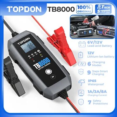 TOPDON TB8000 Car Battery Charger Automatic Battery Maintainer Desulfator 8A • $144.99