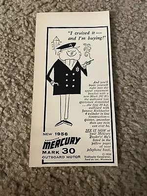 Vintage 1956 KIEKHAEFER MERCURY MARK 30 OUTBOARD BOAT MOTOR PRINT AD #3 1950s • $7.99