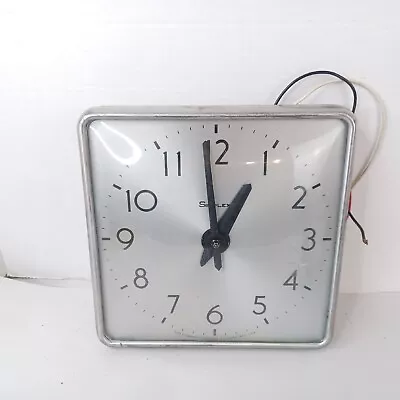 Vintage Simplex School Wall Clock Thick Glass Metal Square Slave Clock 10-1/2  • $35.96