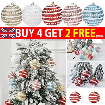 2X Large 8CM Christmas Decor Baubles Tree Balls Xmas Party Wedding Ornament UK • £6.03