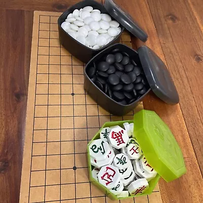 Japanese Go-Board Goban IGO Game - Go Stone Wood & Janggi Lot -4 • $92.95