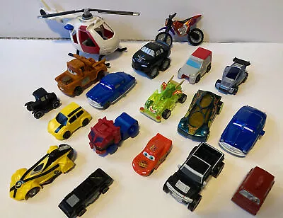 Assorted LOT Of Toy Vehicles Pixar Cars Motorcycles Helicopter Transformers • $5