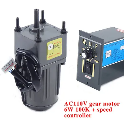 AC Gear Motor Electric Variable Speed Controller Single-phase 1:100 0-13.5RPM 6W • $49.40