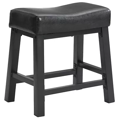 EHemco Heavy-Duty Faux Leather Saddle Seat Kitchen Barstool 18.9  (Collectible) • $38.99