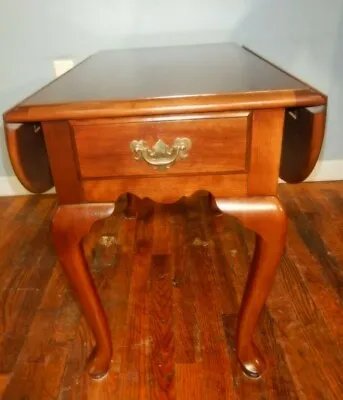 Antique Lane Altavista VA Drop Leaf Table W/ Drawer Cherry Queen Anne Legs • $145