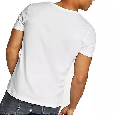 NEW Deep V-Neck Shirts Low Cut Stretch Basic Cotton Top Athletic Muscle T-Shirt • $14.99