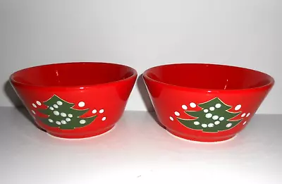 Waechtersbach Christmas Tree Snack Dessert Ice Cream Bowls 5” ~ Set Of 2 • $19.95