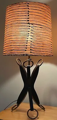 Rare Vintage MAJESTIC LAMP Fiberglass Shade Atomic Era Mid Century Modern MCM • $895