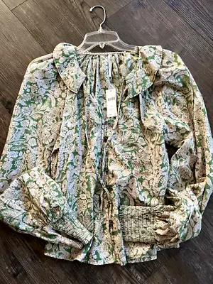 NEW W/tags ANTHROPOLOGIE Floral Peasant Blouse Size XXS Long Sleeve • £6.30