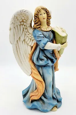 Vintage O'Well Ornate 10  Hand Painted Blue Porcelain Angel Of Wisdom Figurine • $19.99