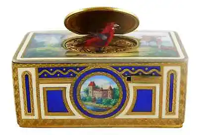 Antique Karl Griesbum German Enamel Singing Bird Mechanical Automaton Music Box • $6250