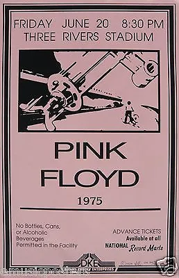 $15.96 • Buy PINK FLOYD 1975 PITTSBURGH THREE RIVERS STADIUM CONCERT TOUR POSTER-Classic Rock