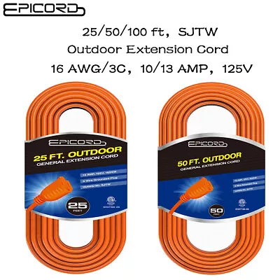 25ft/50ft/100ft Extension Cord Outdoor 16/3 Heavy Duty Power Cord 3 Wire STJW • $12.99