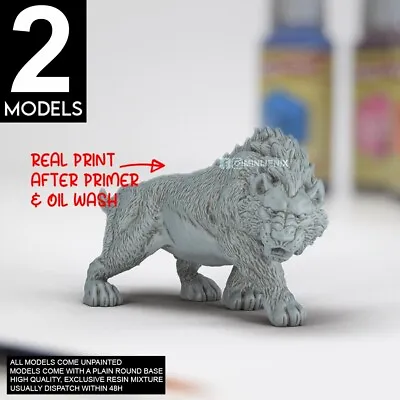 SABER TOOTH TIGER MIRRORED SET Fantasy: D&D Animal Ice Age Monster 28mm 32mm • £7.99