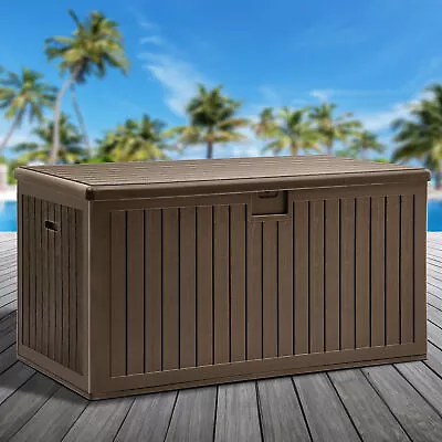 Weatherproof Patio Garden Storage XXL 230 Gallons Resin Outdoor Deck Box Brown • $234.88