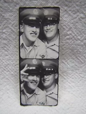 Vtg Photo Booth Photo Strip Of 2 Young Military Men~Affectionate~Close~Gay Int • $9.99