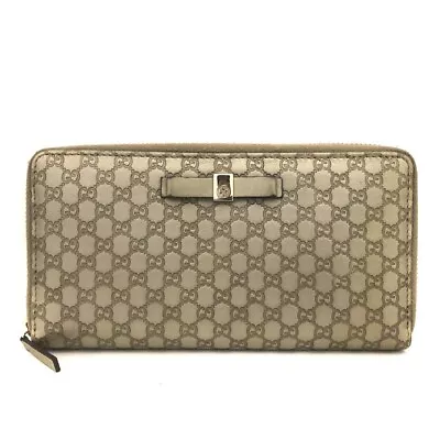 GUCCI Micro Ssima GG Logo Leather Zip Around Long Wallet/9Y0213 • $79