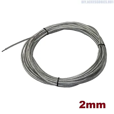 £2.15 • Buy Ø2mm Coated Steel Wire Rope Cable Stainless Steel Metal PVC Cable Laundry Line
