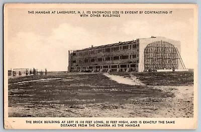 New Jersey NJ - The Hanger At Lakehurst Naval Air Station - Vintage Postcard • $11.89