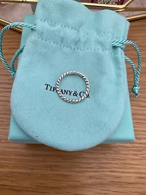 £180 • Buy Genuine Tiffany & Co Rope  Ring Sterling Silver Ring  With Box Pouch