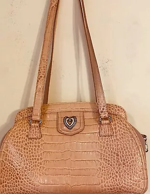 Brighton Shoulder Bowler Bag Pink And Beige Croc VINTAGE • $20