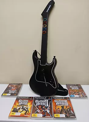 PS2 Guitar Hero Guitar Plus Games Lot • $145