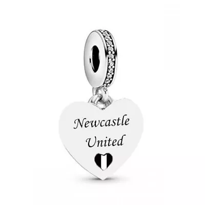 £17.99 • Buy Newcastle Football Heart Charm 💜 925 Sterling Silver Gift