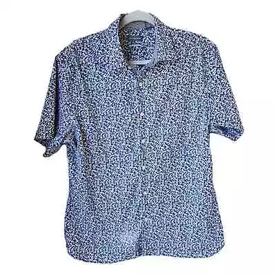 Van Heusen Slim Fit Short Sleeve Button Down Floral Shirt Men's Size L • $13