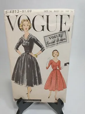 Vogue Special Design S-4813 Vintage Sewing Dress Pattern 1950's Size 14 Bust 34 • $32.97